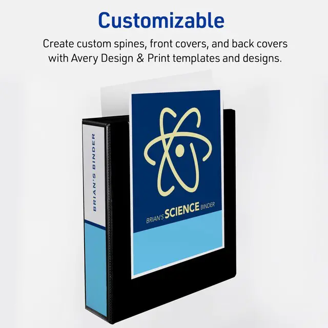 Alt view image 5 of 7 - Heavy-Duty View 3 Ring Binder, 2 Inch One Touch EZD Rings, 540-Sheet Capacity, 2.8 Inch Wide Spine, Customizable Clear Cover and Spine, 1 Green Binder (79683) (Pack of 6)