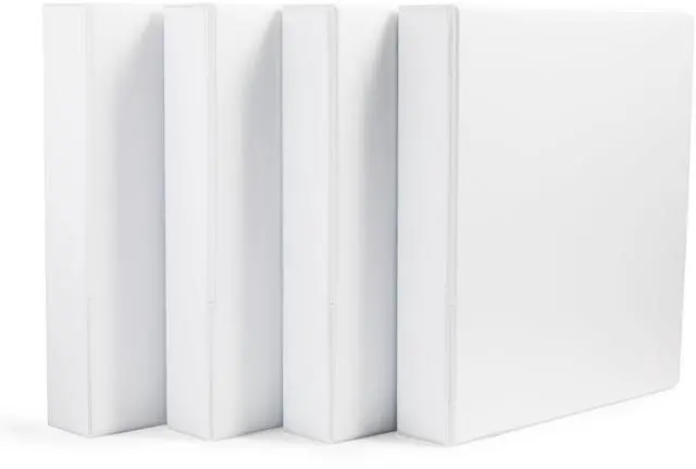 Main image of 3 Ring Binders, 1.5 Inch D-Ring Organizer for School, Home Office, White, 4 Pack