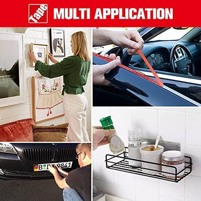 Alt view image 7 of 7 - Double Sided Tape Heavy Duty, Adhesive Mounting Tape Waterproof, 16.4 FT x 0.94 in, Strong Foam Tape for Walls, Automotive, Home Office Decor, Made of 3M VHB Tape (Pack of 3)