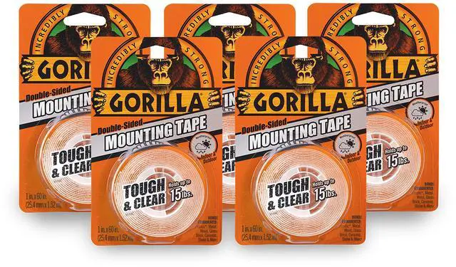 Main image of Tough & Clear; Double Sided Mounting Tape; Weatherproof; 1" x 60"; Clear; (Pack of 5)