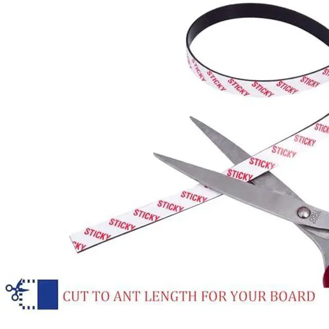 Alt view image 4 of 7 - Sticky Magnetic Tape for Crafts & DIY, 20ft x 1/2in (Pack of 3) Flexible Magnet Strip with Adhesive Backing, Easy to Cut, For Fridge, Whiteboard, Office & School Supplies