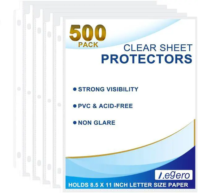 Main image of 500 Pack Clear Sheet Protectors, 8.5 x 11 inch Page Protectors for 3 Ring Binder,Top Loading Paper Protector for Documents and Photos,Letter Size