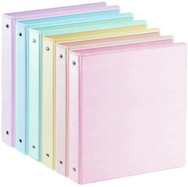 Main image of 1-inch 3 Ring Binder with 2 Interior Pockets, 1''Durable Binders Holds US Letter Size 8.5'' x 11'' Paper - Versatile Binders for Office, Home, and School Use, 6 Pack Brush Finish
