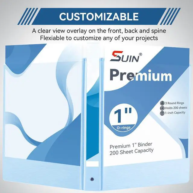 Alt view image 4 of 7 - 1-inch 3 Ring Binder with 2 Interior Pockets, 1''Durable Binders Holds US Letter Size 8.5'' x 11'' Paper - Versatile Binders for Office, Home, and School Use, 6 Pack Brush Finish