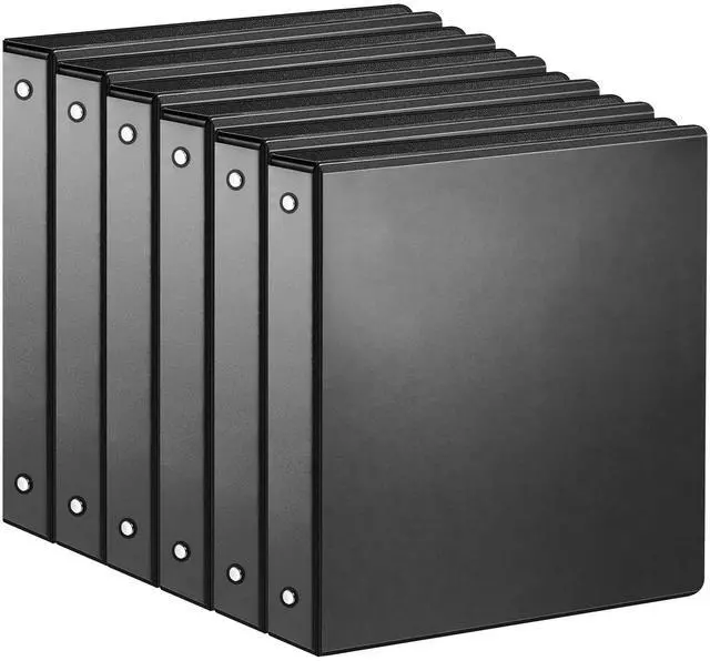 Main image of 1-inch 3 Ring Binder with 2 Interior Pockets, 1''Durable Binders Holds US Letter Size 8.5'' x 11'' Paper - Versatile Binders for Office, Home, and School Use, 6 Pack Black