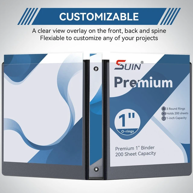 Alt view image 4 of 7 - 1-inch 3 Ring Binder with 2 Interior Pockets, 1''Durable Binders Holds US Letter Size 8.5'' x 11'' Paper - Versatile Binders for Office, Home, and School Use, 6 Pack Black