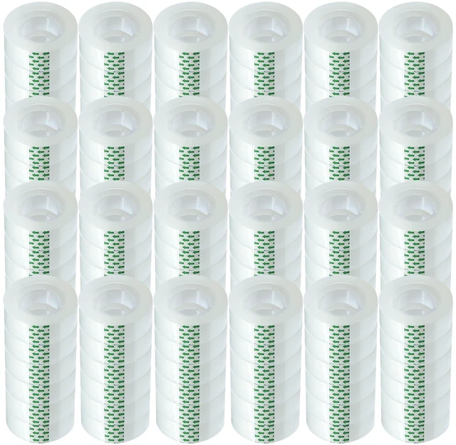 Main image of 144 Rolls Transparent Tape Refills - 3/4-Inch x 1000 inch, 1 inch Core, Clear Gift Wrapping Tape Refill Roll for Office, Home, School