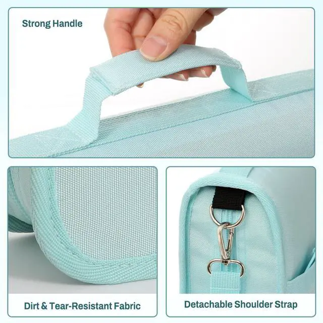 Alt view image 7 of 7 - Zipper Binder 3 Ring, 3 Inch O-Ring with Handle and Shoulder Strap, 600-Sheet Capacity, 5-Tab Expanding File Folder, Multi-Pockets for Middle School Organizer Binder with Zipper, Sky Blue