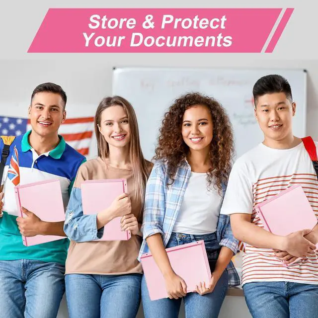 Alt view image 7 of 7 - 1-inch 3 Ring Binder with 2 Interior Pockets, 1''Durable Binders Holds US Letter Size 8.5'' x 11'' Paper - Versatile Binders for Office, Home, and School Use, 6 Pack Pastel Pink