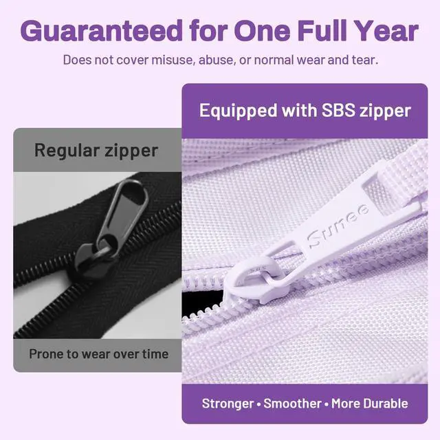 Alt view image 4 of 7 - Zipper Binder 3 Ring, 3 Inch O-Ring with Handle and Shoulder Strap, 600-Sheet Capacity, 5-Tab Expanding File Folder, Multi-Pockets for Middle School Organizer Binder with Zipper, Lavender Purple