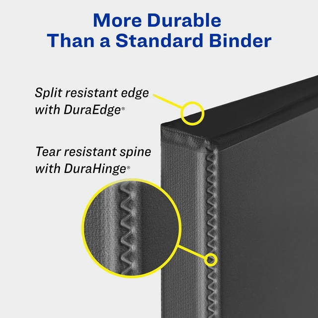 Alt view image 2 of 7 - Durable Clear View 3 Ring Binders, 3 Inch EZD Rings, 1 White Binder (09701) (Pack of 2)