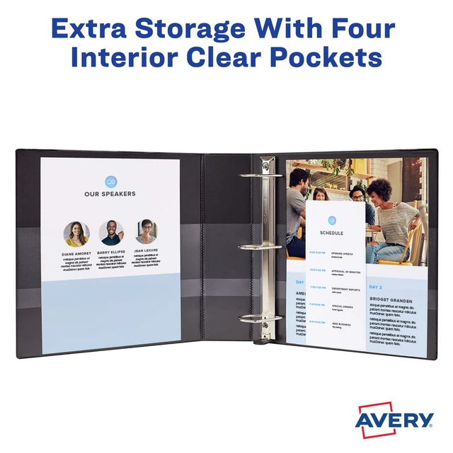 Alt view image 4 of 7 - Durable Clear View 3 Ring Binders, 3 Inch EZD Rings, 1 White Binder (09701) (Pack of 2)