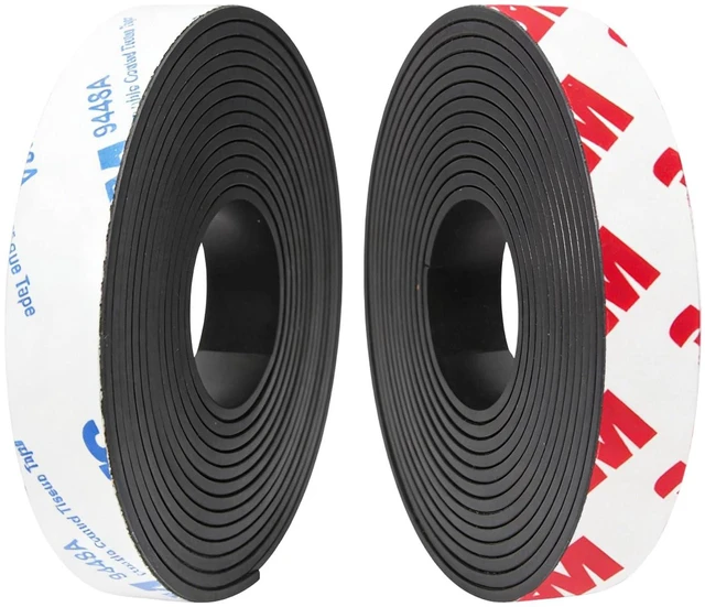 Main image of A+B Paired Magnetic Tape with Adhesive 10ft x 1/2in x 0.06in, 2 Pack Flexible Magnet Strips for Lightweight Closures, DIY Organizing