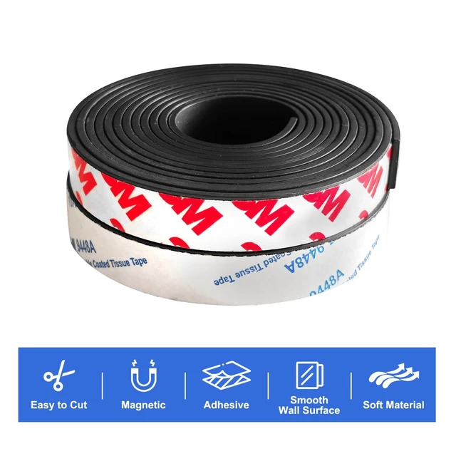 Alt view image 4 of 7 - A+B Paired Magnetic Tape with Adhesive 10ft x 1/2in x 0.06in, 2 Pack Flexible Magnet Strips for Lightweight Closures, DIY Organizing