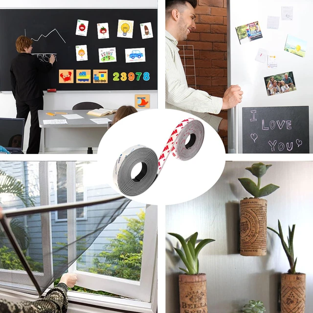 Alt view image 7 of 7 - A+B Paired Magnetic Tape with Adhesive 10ft x 1/2in x 0.06in, 2 Pack Flexible Magnet Strips for Lightweight Closures, DIY Organizing