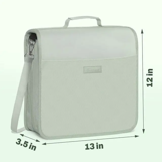 Alt view image 5 of 7 - Zipper Binder 3 Ring, 3 Inch O-Ring with Handle and Shoulder Strap, 600-Sheet Capacity, 5-Tab Expanding File Folder, Multi-Pockets for Middle School Organizer Binder with Zipper, Sage Green