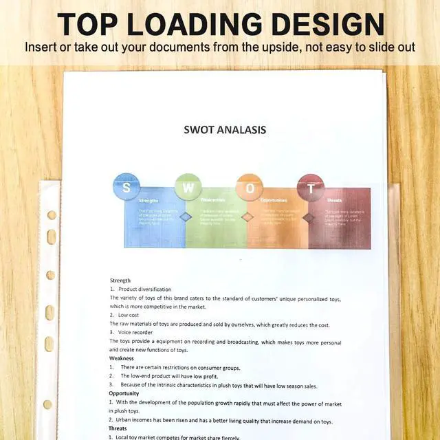 Alt view image 4 of 7 - 1000 Pack Heavy Duty Sheet Protectors Fit 3 Ring Binder, Letter Size Clear Heavy Duty Plastic, 9.25 x 11.25 inch, Reinforced 11-Hole, Fit for 3 Ring Binder, Top Loaded, Excluding Acid