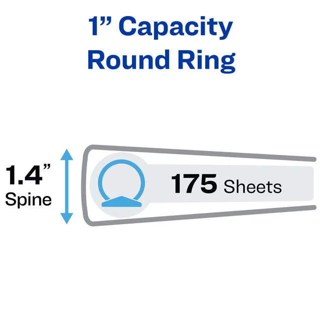 Alt view image 2 of 7 - Economy View 3 Ring Binder, 1 Inch Round Rings, 3 White Binders (05760)