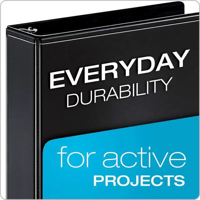 Alt view image 2 of 6 - Economy 3 Ring Binder, 1.5 Inch, Presentation View, Black, Holds 350 Sheets, Nonstick, PVC Free, 4 Pack of Binders (79519)