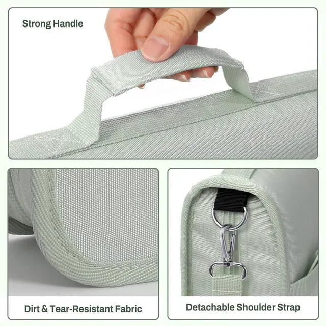 Alt view image 7 of 7 - Zipper Binder 3 Ring, 3 Inch O-Ring with Handle and Shoulder Strap, 600-Sheet Capacity, 5-Tab Expanding File Folder, Multi-Pockets for Middle School Organizer Binder with Zipper, Sage Green