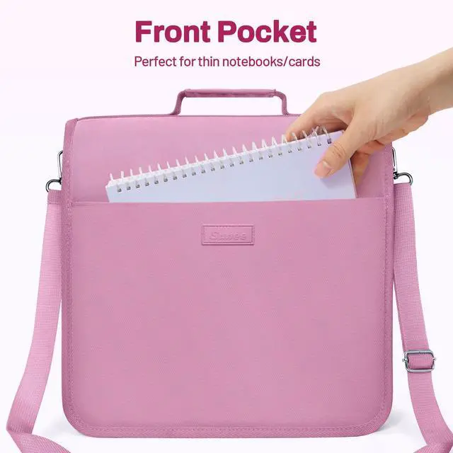 Alt view image 6 of 7 - Zipper Binder 3 Ring, 3 Inch O-Ring with Handle and Shoulder Strap, 600-Sheet Capacity, 5-Tab Expanding File Folder, Multi-Pockets for Middle School Organizer Binder with Zipper, Grape Purple