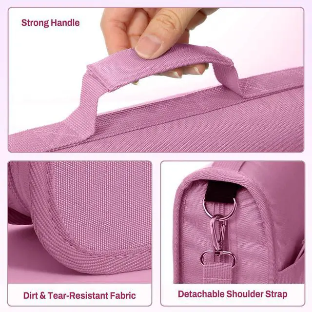 Alt view image 7 of 7 - Zipper Binder 3 Ring, 3 Inch O-Ring with Handle and Shoulder Strap, 600-Sheet Capacity, 5-Tab Expanding File Folder, Multi-Pockets for Middle School Organizer Binder with Zipper, Grape Purple