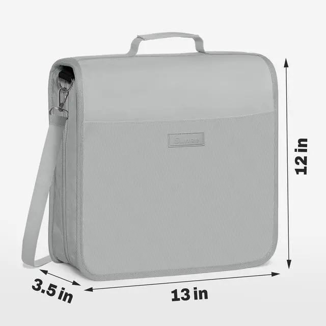 Alt view image 5 of 7 - Zipper Binder 3 Ring, 3 Inch O-Ring with Handle and Shoulder Strap, 600-Sheet Capacity, 5-Tab Expanding File Folder, Multi-Pockets for Middle School Organizer Binder with Zipper, Light Grey