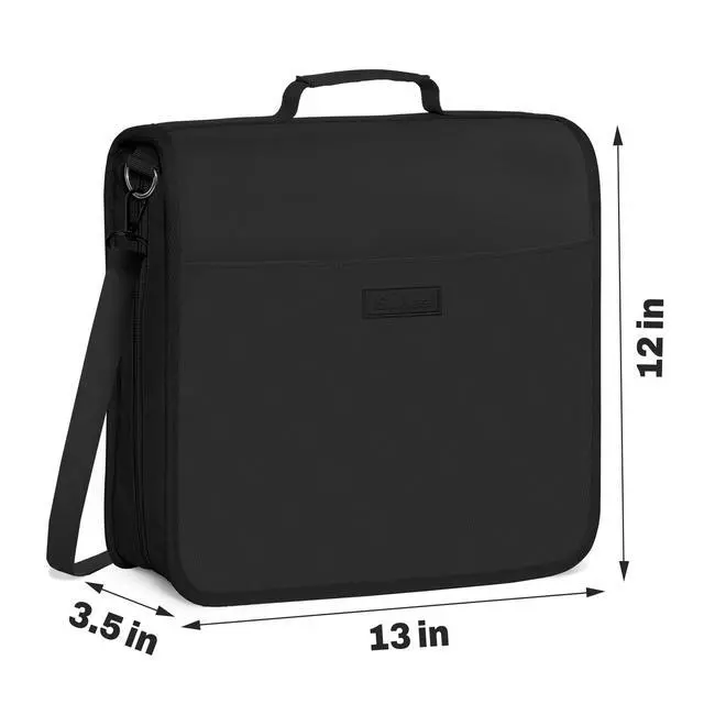 Alt view image 5 of 7 - Zipper Binder 3 Ring, 3 Inch O-Ring with Handle and Shoulder Strap, 600-Sheet Capacity, 5-Tab Expanding File Folder, Multi-Pockets for Middle School Organizer Binder with Zipper, Black