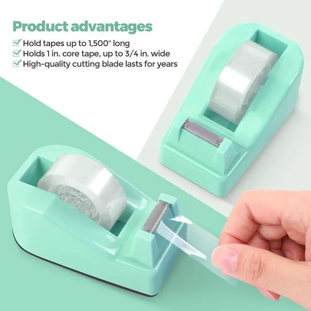 Alt view image 6 of 7 - Teal Office Supplies Set, Office Desk Accessories 10Pcs, Pencil Holder for Desk, Stapler, Tape Dispenser, Scissors, Clips and 1000pcs Staples, School Supplies for Teacher