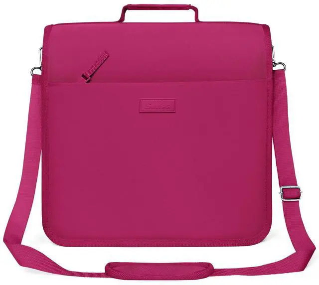 Main image of Zipper Binder 3 Ring, 3 Inch O-Ring with Handle and Shoulder Strap, 600-Sheet Capacity, 5-Tab Expanding File Folder, Multi-Pockets for Middle School Organizer Binder with Zipper, Berry Pink