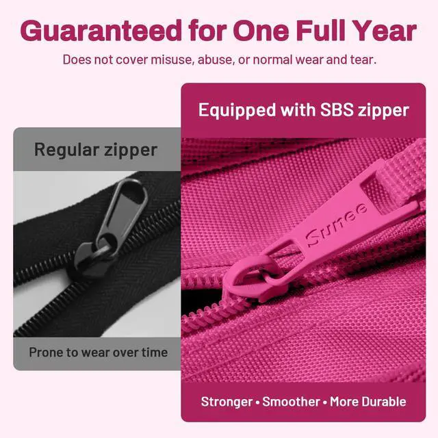 Alt view image 4 of 7 - Zipper Binder 3 Ring, 3 Inch O-Ring with Handle and Shoulder Strap, 600-Sheet Capacity, 5-Tab Expanding File Folder, Multi-Pockets for Middle School Organizer Binder with Zipper, Berry Pink
