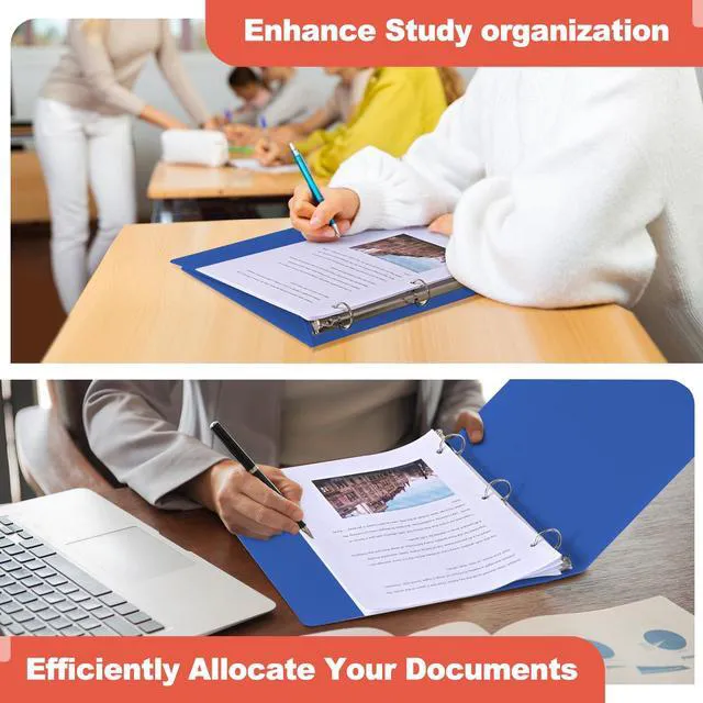 Alt view image 7 of 7 - Basic 1-Inch 3-Ring-Binder, Customizable Clear View Cover, for US Letter Size 8-1/2 x 11'', Perfect for Office/School (Bright Colors -12 Pack)