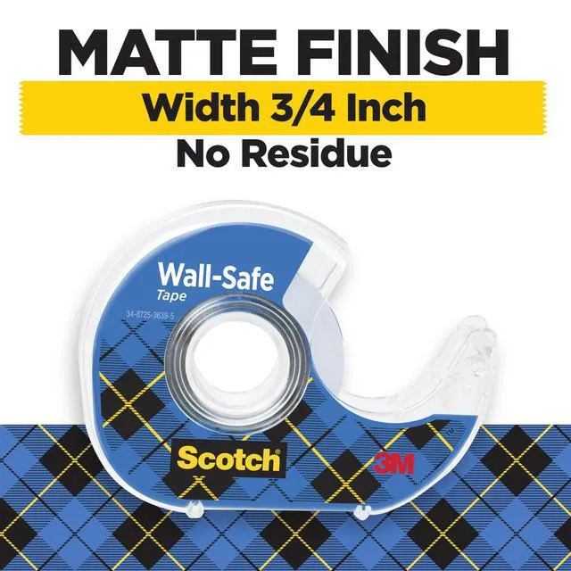 Alt view image 2 of 7 - Wall-Safe Tape, 4 Dispensered Rolls, Sticks Securely, Removes Cleanly, Invisible, Designed for Displaying, Photo Safe, 3/4 in x 650 in (4183)