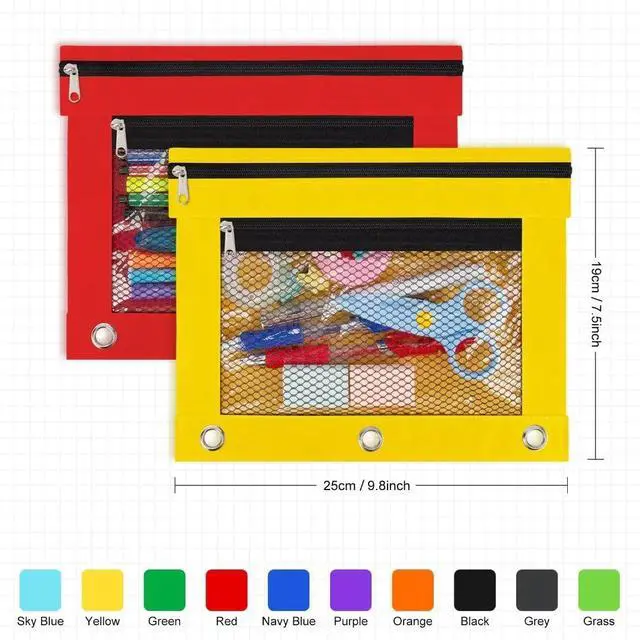 Alt view image 2 of 6 - 80 Pack Pencil Pouch for 3 Ring Binder Pencil Pouches with Zipper Pencil Pouches Pencil Bags for Classroom bulk Pencil Box Pencil Case for Storing School Students Teacher Supplies