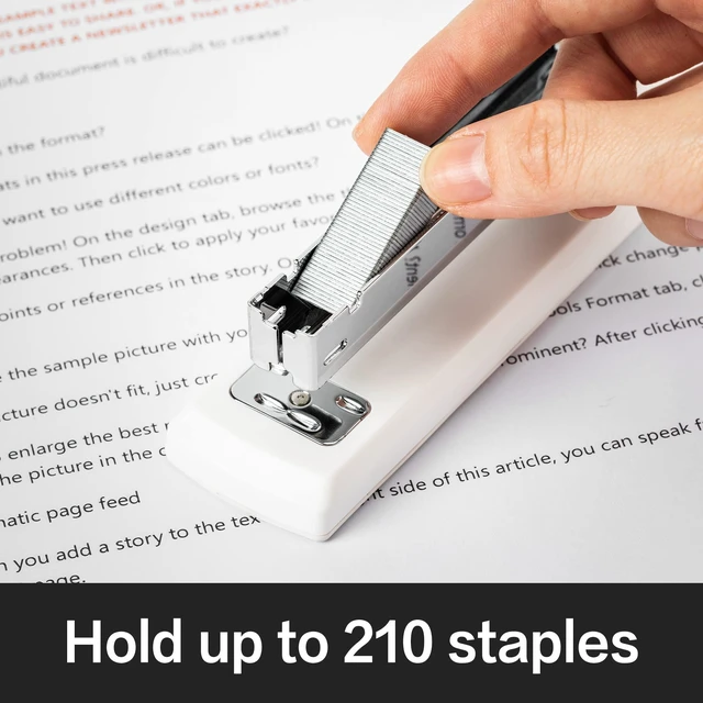Alt view image 5 of 7 - Stapler, 2000 Staples and 2 Staple Removers, 2 Pack, White 25 Sheet Capacity, Desktop Stapler