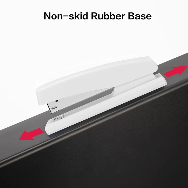 Alt view image 6 of 7 - Stapler, 2000 Staples and 2 Staple Removers, 2 Pack, White 25 Sheet Capacity, Desktop Stapler