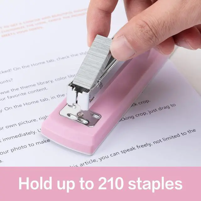 Alt view image 4 of 6 - Stapler, 2000 Staples and 2 Staple Removers, 2 Pack, Pink 25 Sheet Capacity, Desktop Stapler