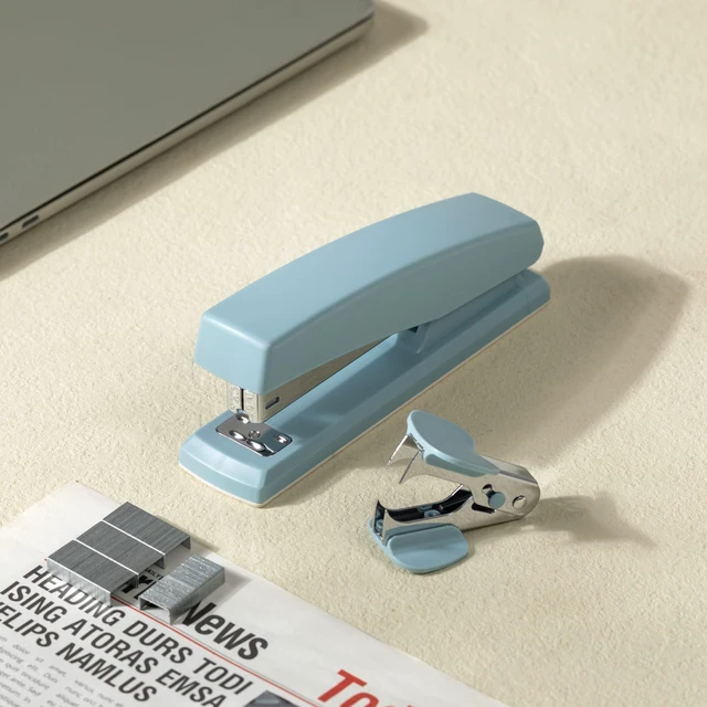 Alt view image 6 of 6 - Stapler, 2000 Staples and 2 Staple Removers, 2 Pack, Blue 25 Sheet Capacity, Desktop Stapler