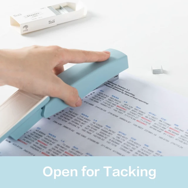 Alt view image 5 of 6 - Stapler, 2000 Staples and 2 Staple Removers, 2 Pack, Blue 25 Sheet Capacity, Desktop Stapler
