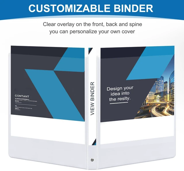 Alt view image 6 of 7 - Durable 1/2 Inch 3-Ring Binder, 0.5-inch Round Ring Binder with 2 Inside Pockets, 12 Pack White Binders, Clear View CoverBinder Holds 8.5'' x 11''Paper for Office/Home/Back to School