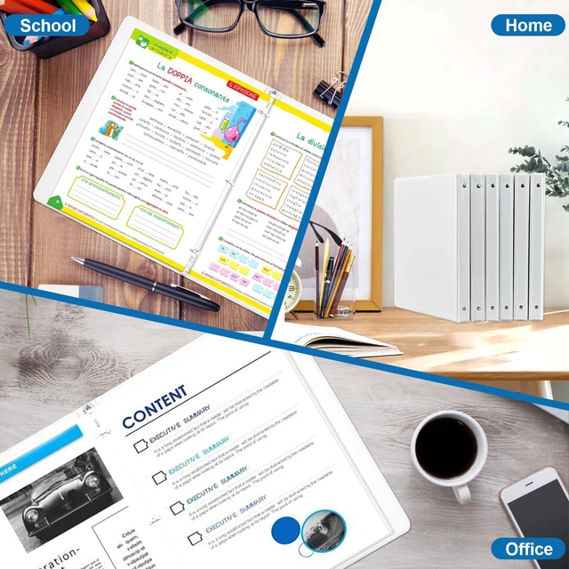 Alt view image 6 of 6 - Durable 3 Ring Binders 0.5 Inch 36 Pack Bulk, Clear View Binders Bulk Three Ring Binders PVC Free, Fit for 8.5x11 inches for School or Office Supplie(White