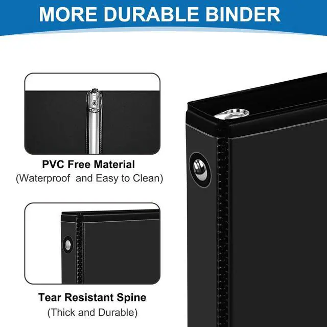 Alt view image 3 of 7 - Durable 3 Ring Binders 0.5 Inch 36 Pack Bulk, Clear View Binders Bulk Three Ring Binders PVC Free, Fit for 8.5x11 inches for School or Office Supplie(Black