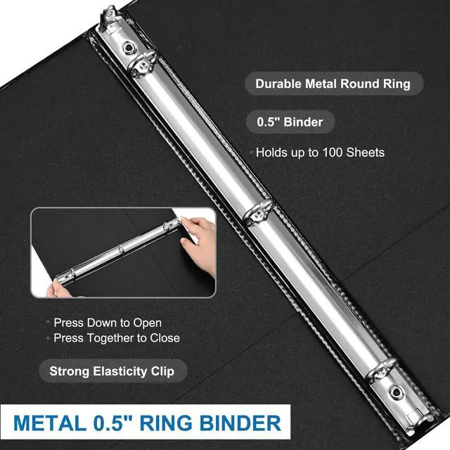 Alt view image 4 of 7 - Durable 3 Ring Binders 0.5 Inch 36 Pack Bulk, Clear View Binders Bulk Three Ring Binders PVC Free, Fit for 8.5x11 inches for School or Office Supplie(Black