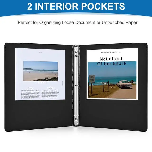 Alt view image 5 of 7 - Durable 3 Ring Binders 0.5 Inch 36 Pack Bulk, Clear View Binders Bulk Three Ring Binders PVC Free, Fit for 8.5x11 inches for School or Office Supplie(Black