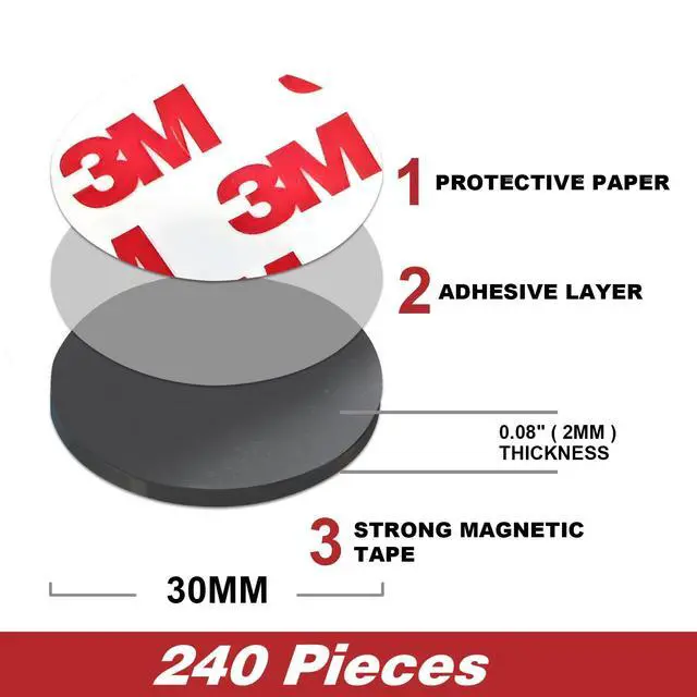Alt view image 2 of 2 - Classroom Must Haves,Magnet with Adhesive Backing,Round 1.2" - 240PCS,Bulk Package Magnetic Stickers for Decoration - Teacher Supplies