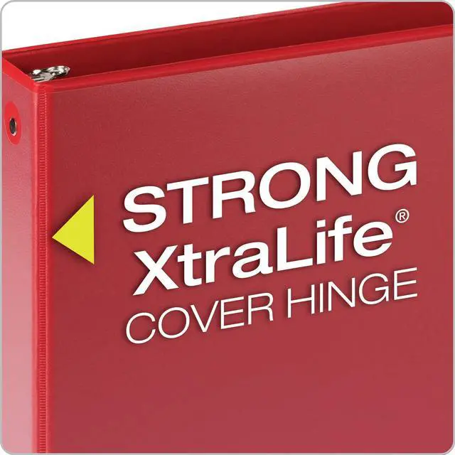 Alt view image 3 of 6 - 3 Ring Binders, Round Rings, Holds 350 Sheets, ClearVue Presentation View, Non-Stick, Assorted Colors (79550), 1.5 Inch (Pack of 4)