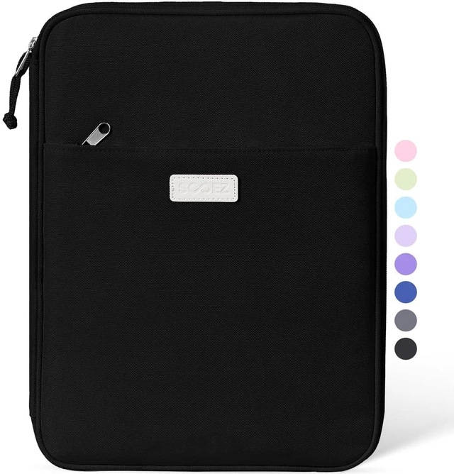 Main image of Zipper Binder Bag, 1 Inch Binders 3 Ring O-Ring, 5-Tab Divider Folder Expanding File Folder, 500-Sheet Capacity Three Ring Binder, Cute Organizer Storage Student School Classroom Supplies, Black