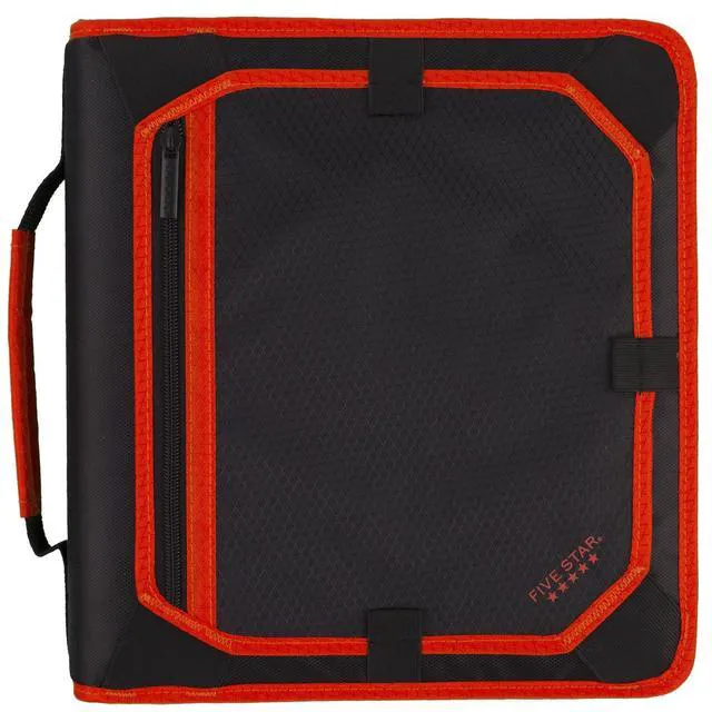 Alt view image 6 of 7 - Zipper Binder, 2 Inch 3-Ring Binder with Round Rings, Expansion Panel and 5-Tab Expanding File, 580 Sheet Capacity, Red/Black (29052CE8)