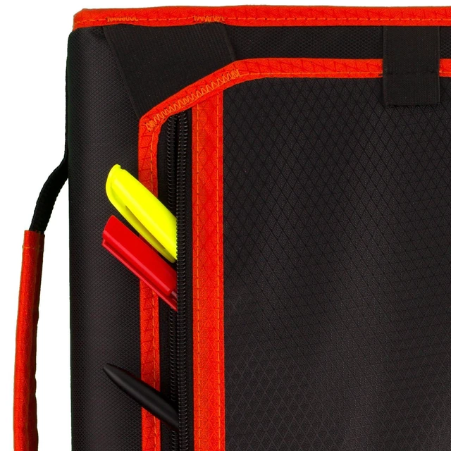 Alt view image 3 of 7 - Zipper Binder, 2 Inch 3-Ring Binder with Round Rings, Expansion Panel and 5-Tab Expanding File, 580 Sheet Capacity, Red/Black (29052CE8)