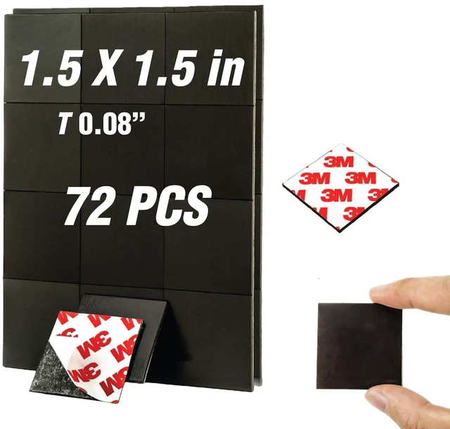 Main image of Magnets with Adhesive Backing(72PCS Each 1.5" x1.5"),Pre-Cut Self Sticky Magnets,Bulk Value Pack for Teacher Supplies,Peel and Stick for Classroom Sticker(80mil Magnet)